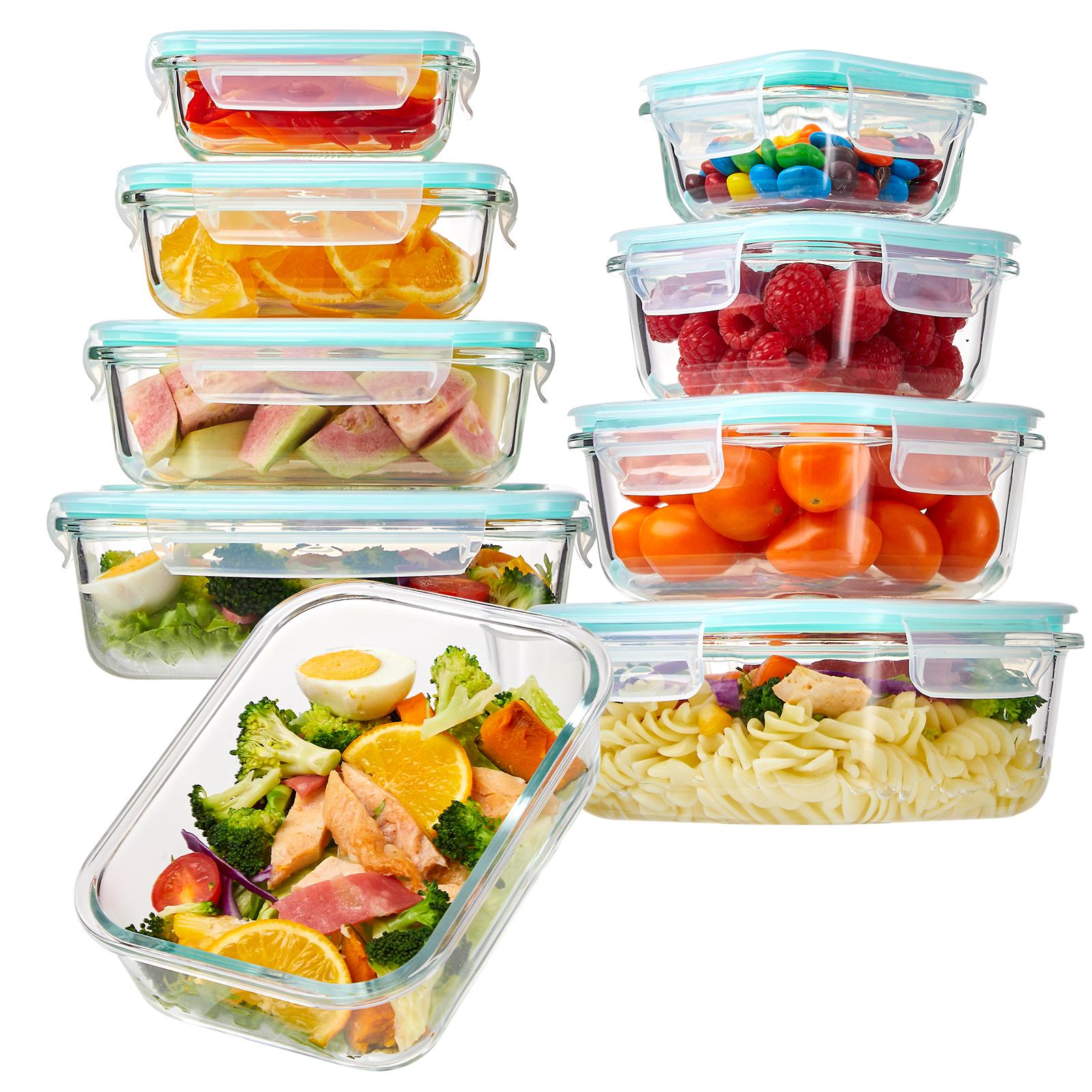 Meal Prep Glass Containers Oven Safe - 8Pcs Borosilicate Glass Food Storage Containers