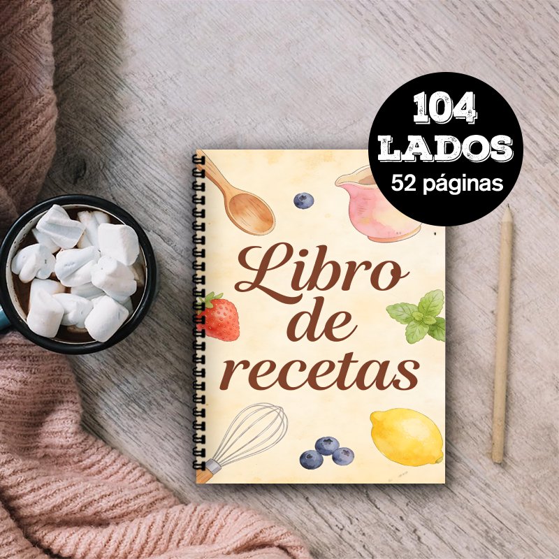 Meal Prep Healthy Recipes - A5 Paper Spanish Recipe Book, Daily