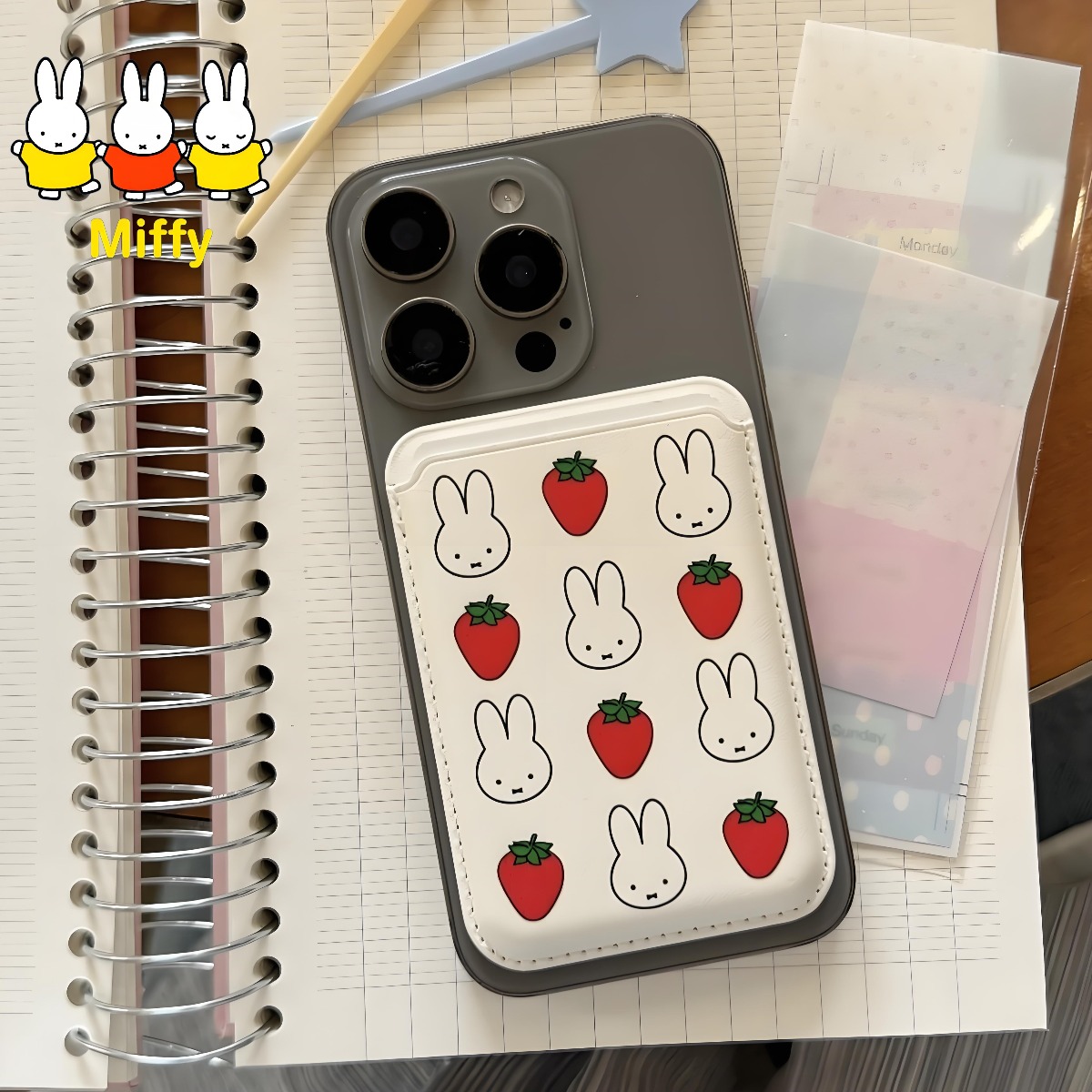 Strawberry Huller - Kawaii Miffy Rabbit Magnetic Card Case