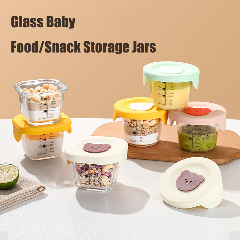 Meal Prep Glass Containers Oven Safe - 180ml Glass Baby Food Storage Jars