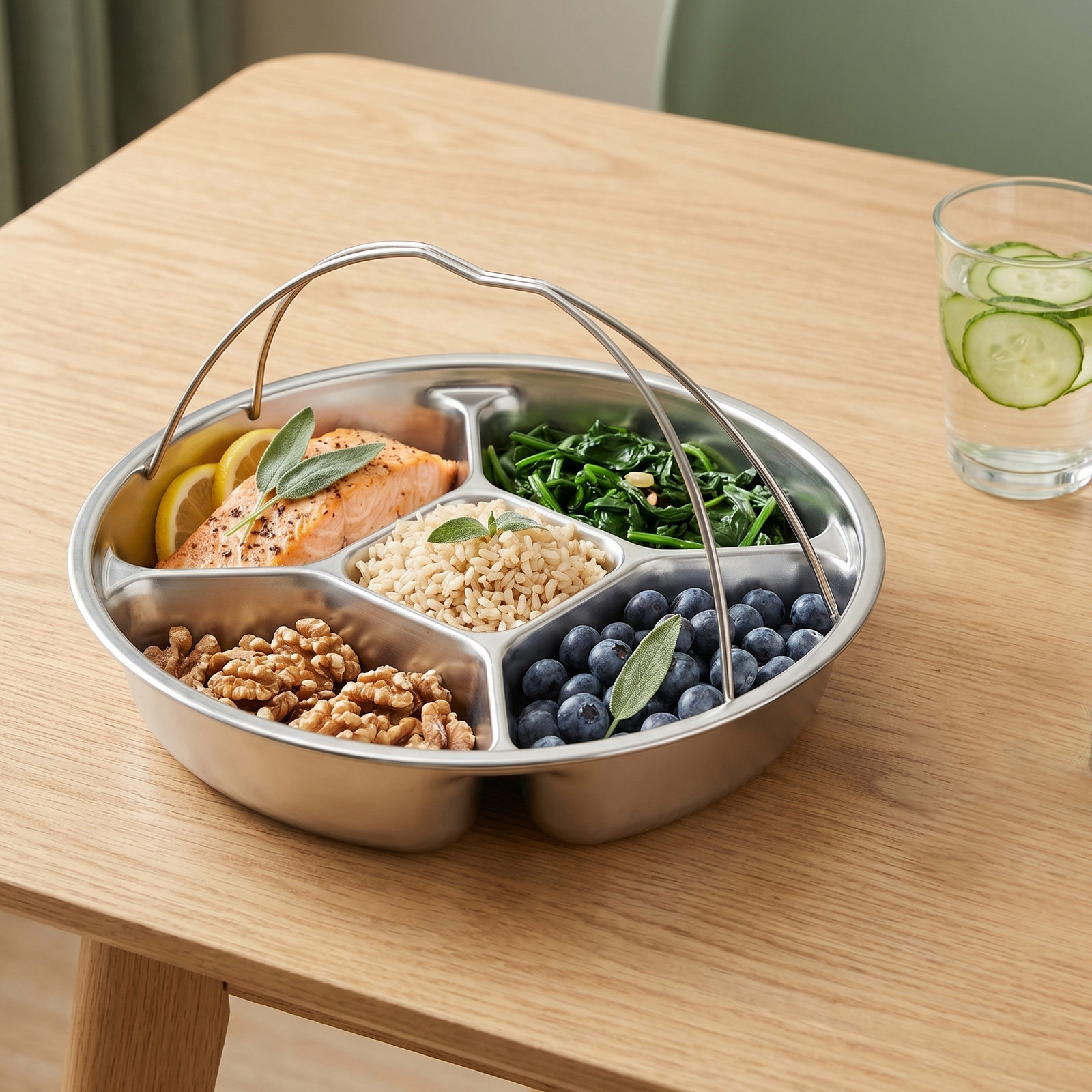 5-Section Stainless Steel Port - đánh giá và giá Meal Prep Weight Loss