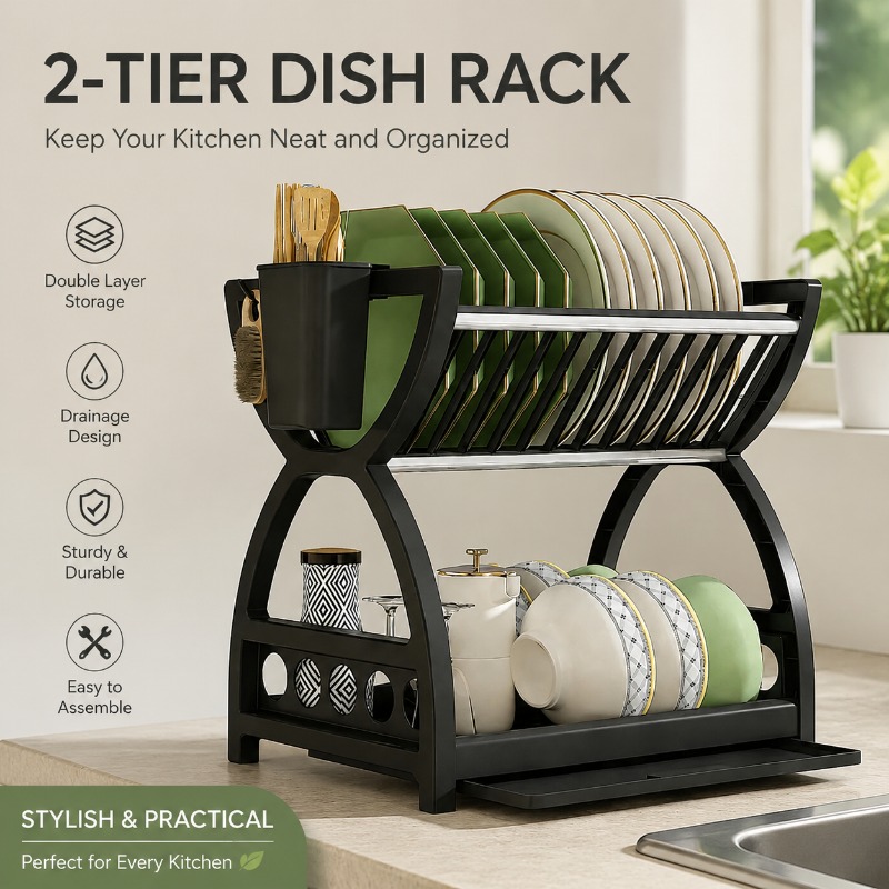 2 Tier Dish Drying Rack Kitche - đánh giá và giá Meal Prep Organizer