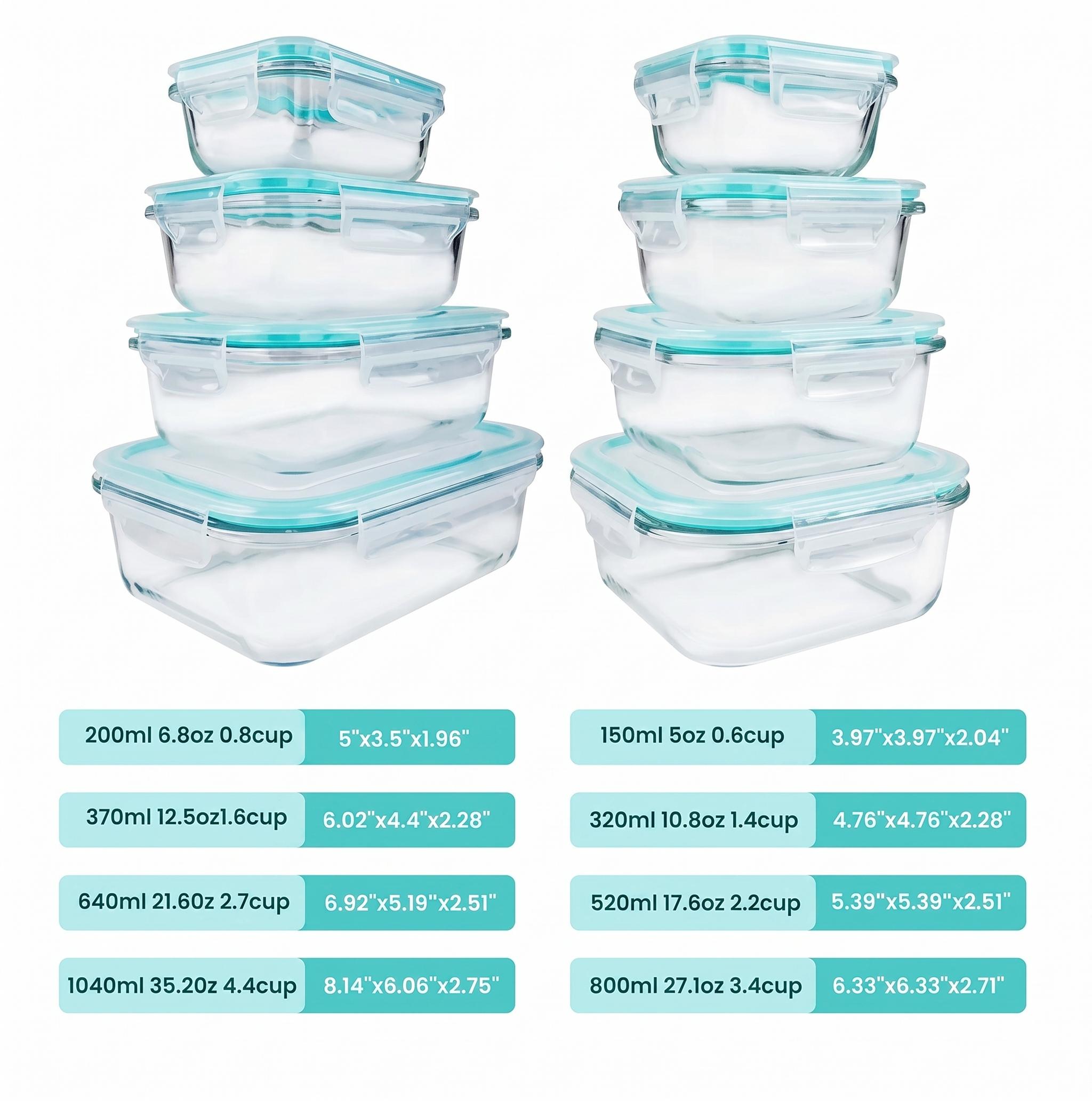 8Pcs Borosilicate Glass Food S - đánh giá và giá Meal Prep Glass Containers Oven Safe