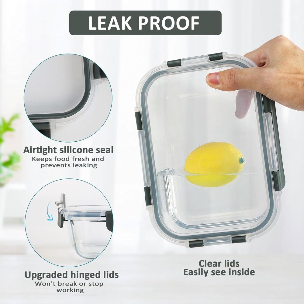 8-Pack, 30 oz Glass Meal Prep  - đánh giá và giá Meal Prep Glass Containers Oven Safe