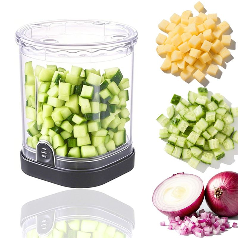 AS63-Kitchen Gadget Fruit Dice - đánh giá và giá Veggie Chopper Cup