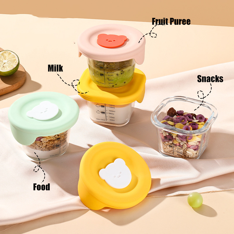 180ml Glass Baby Food Storage  - đánh giá và giá Meal Prep Glass Containers Oven Safe