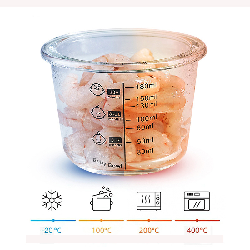 180ml Glass Baby Food Storage  - đánh giá và giá Meal Prep Glass Containers Oven Safe