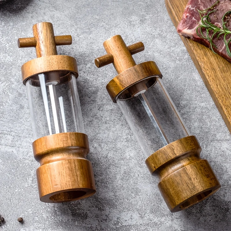 Acacia Wood Manual Black Peppe - đánh giá và giá Herb Keeper Bottle