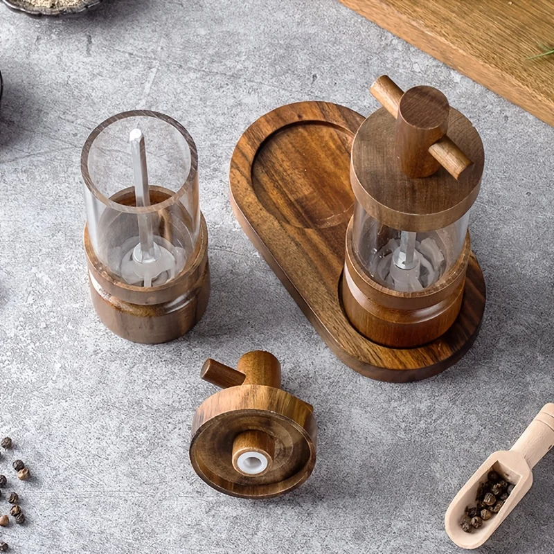 Acacia Wood Manual Black Peppe - đánh giá và giá Herb Keeper Bottle