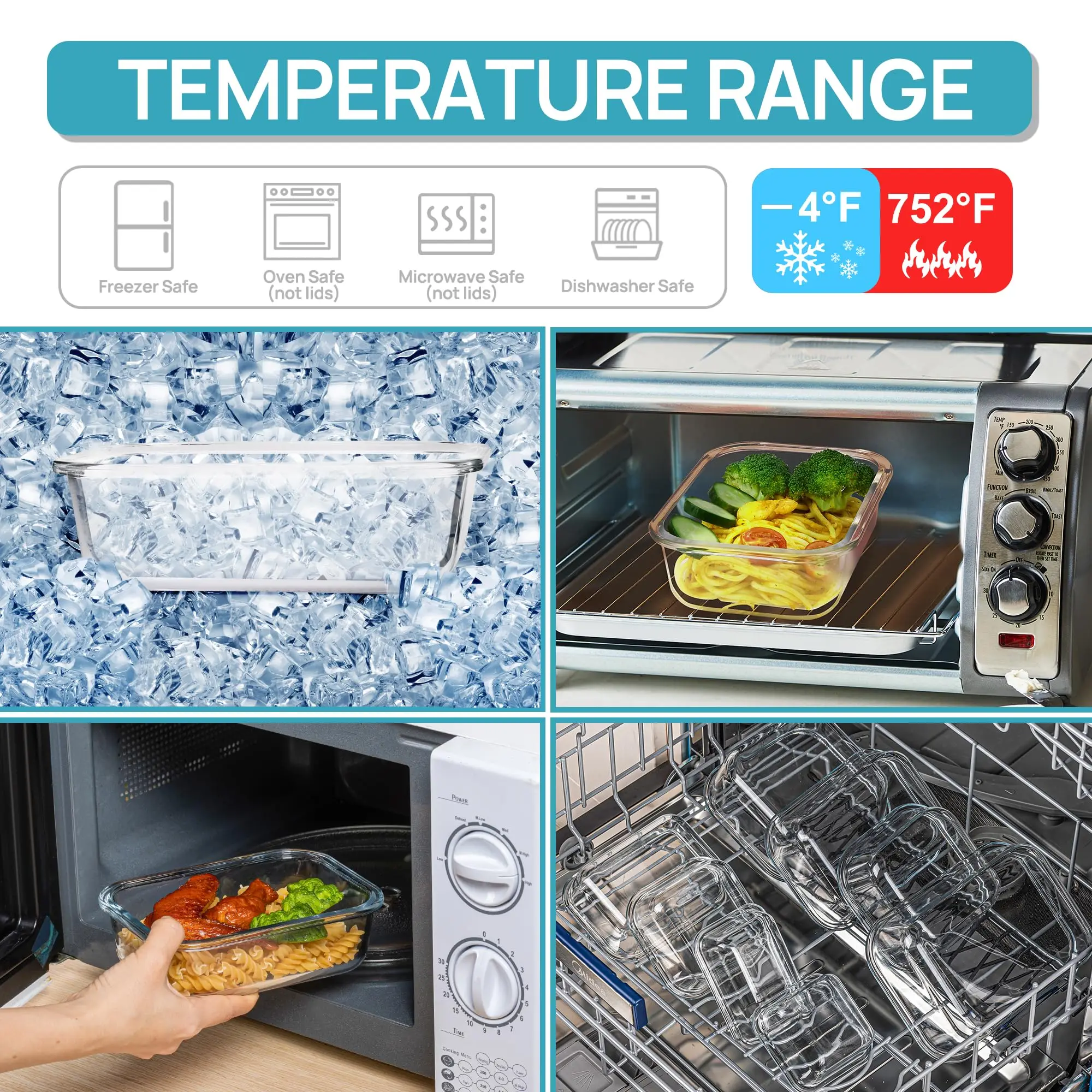 Glass Lunch Box Food Storage C - đánh giá và giá Meal Prep Glass Containers Oven Safe