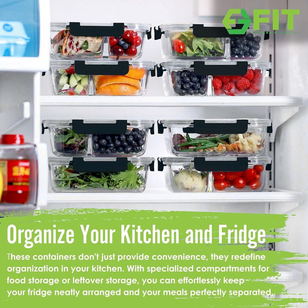 Meal Prep Containers, 2 & 3 Co - đánh giá và giá Meal Prep Glass Containers Oven Safe